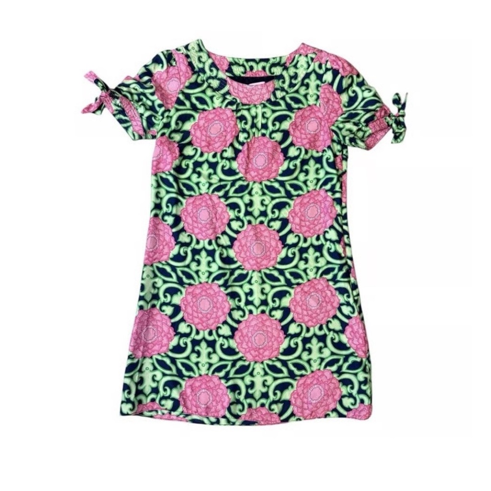 Lilly Pulitzer sz 0 Dasha dress in pink, green, navy hydrangea print